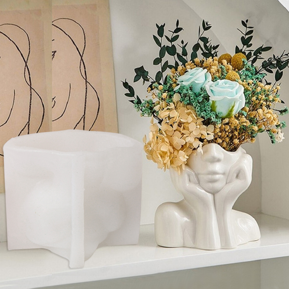 Echeveria Succulent - Абстрактное лицо кашпо горшок силиконовая форма