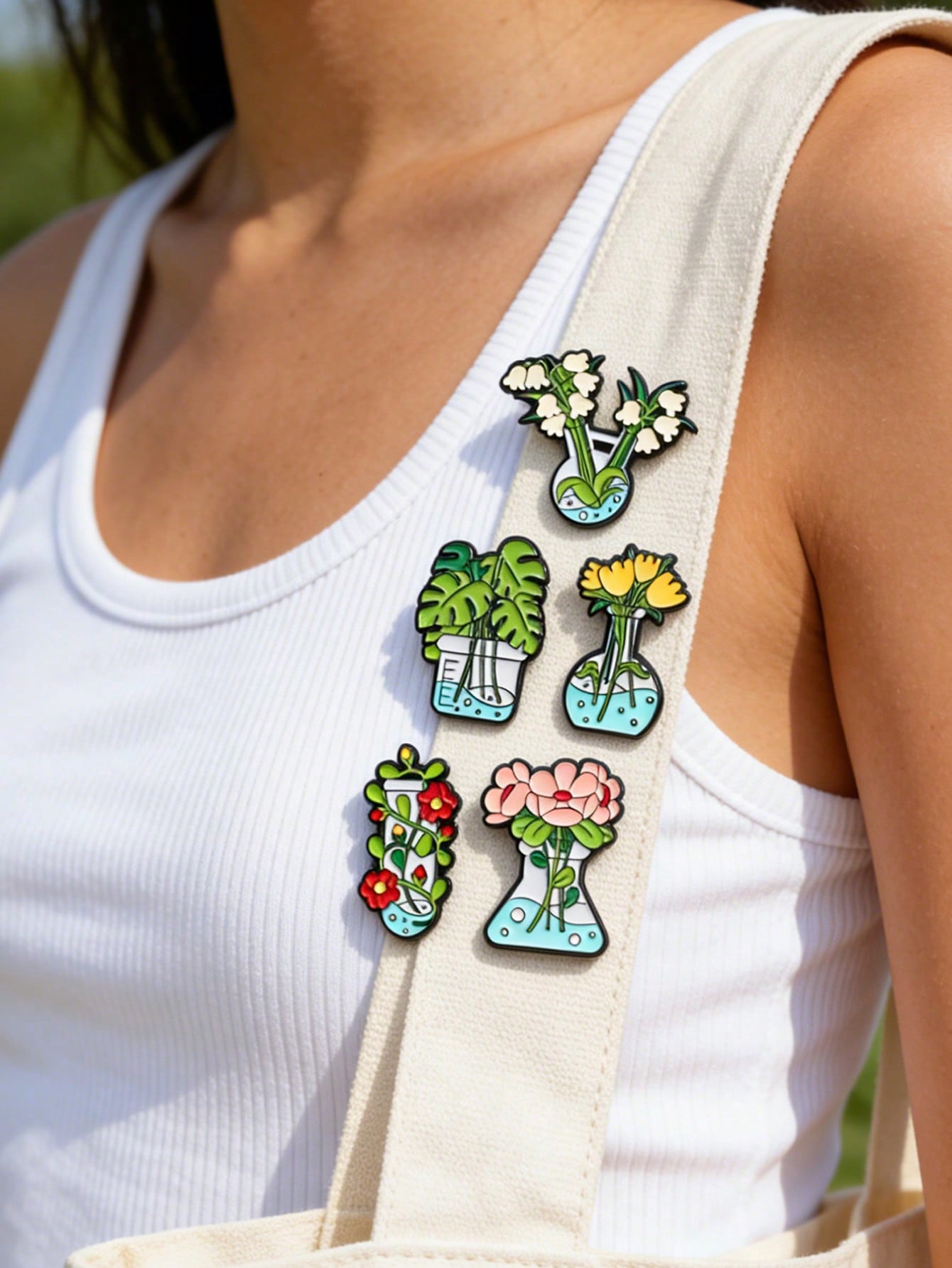 Aloe Vera Pot - QIHOO 5 шт. Мультяшная зеленая брошь
