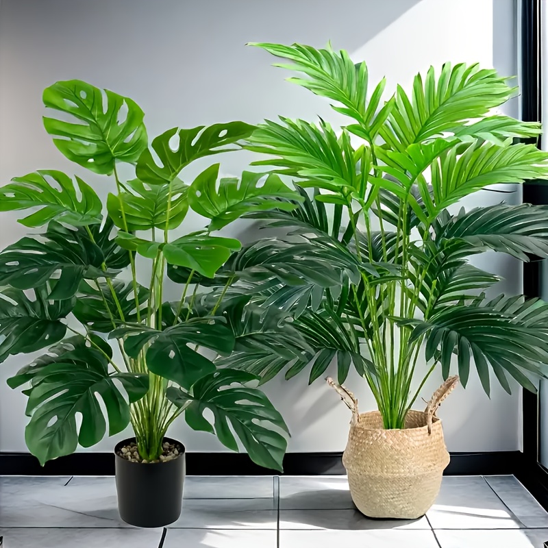 Monstera Adansonii - 2 шт., зеленые 24 листа, искусственные